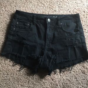 Distressed High-Waisted Shorts